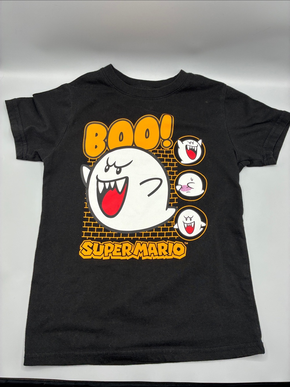 3/$10 Nintendo Black Kids' Super Mario Boo Graphic Tee